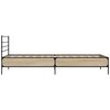 vidaXL Bettgestell Sonoma-Eiche 90x200 cm Holzwerkstoff und Metall