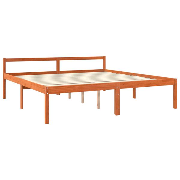 vidaXL Bettrahmen Wachsbraun 200 x 200 cm Massives Kiefernholz