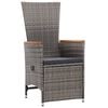 vidaXL 11-tlg. Garten-Essgruppe mit Kissen Grau Poly Rattan