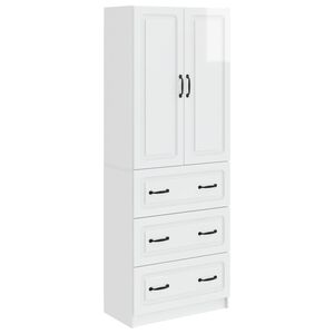 vidaXL Schrankset 2 pcs Hochglanz Wei&szlig; 66 x 34,5 x 87 cm Holzwerkstoff