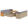 vidaXL Gartensofa-set mit Kissen 12 pcs Beige und Hellgrau Poly-Rattan