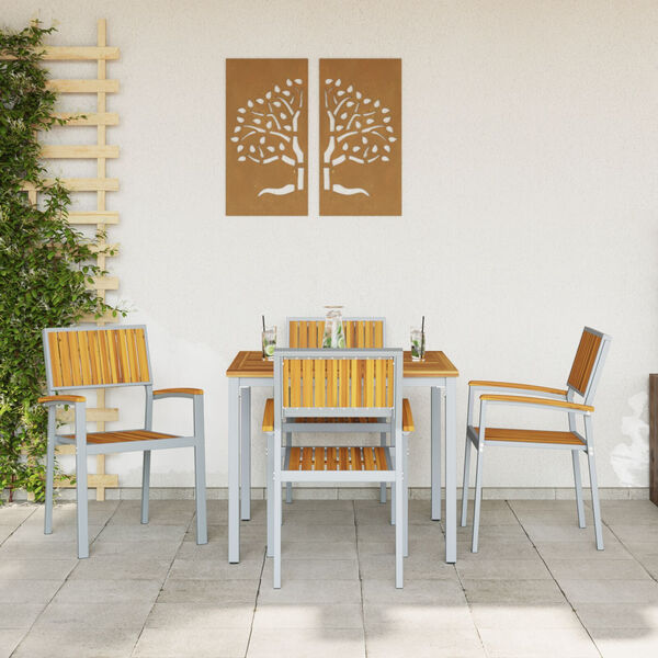 vidaXL Garten Essgruppe 5 pcs Grau und Braun 90 x 90 x 75 cm