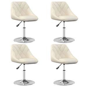 vidaXL Esszimmerst&uuml;hle 4 Stk. Drehbar Creme Samt