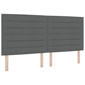 vidaXL Boxspringbett mit Matratze Dunkelgrau 200 x 200 cm Stoff