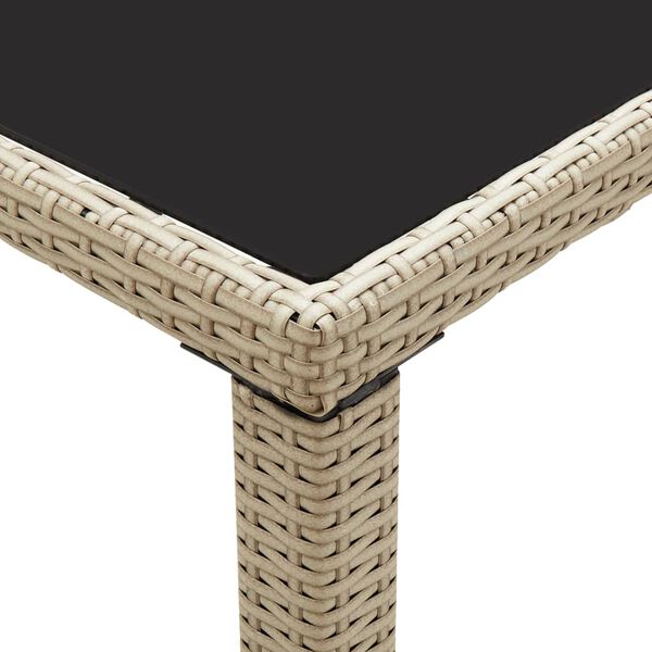 vidaXL Gartentisch Beige 123x60x74 cm Poly Rattan