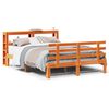 vidaXL Bettgestell mit Kopfteil ohne Matratze Wachsbraun 135x190 cm