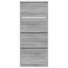 vidaXL Schuhschrank mit 4 Klappen Grau Sonoma 80x34x187,5 cm