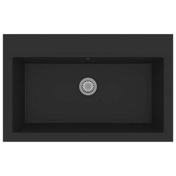 vidaXL Küchen-Spüle Schwarz 79 x 50 x 31 cm Granit