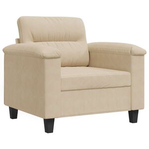 vidaXL Sessel Creme 60 cm Mikrofasergewebe