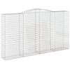 vidaXL Gabionen mit Hochbogen 3 Stk. 400x50x220/240cm Verzinktes Eisen