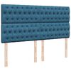 vidaXL Boxspringbett mit Matratze Blau 180x200 cm Samt