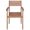 vidaXL Stapelbare Gartenst&uuml;hle mit Kissen 6 Stk. Massivholz Teak