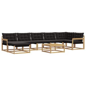 vidaXL Outdoor-Sofagarnitur 8 stk. Wei&szlig; und Schwarz Massivholz Akazie