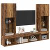 vidaXL TV Wand Einheiten mit LED mit LED 5 pcs Altholz Holzwerkstoff