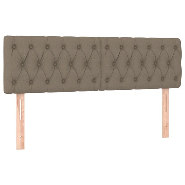 vidaXL LED Kopfteil Taupe 160x7x78/88 cm Stoff