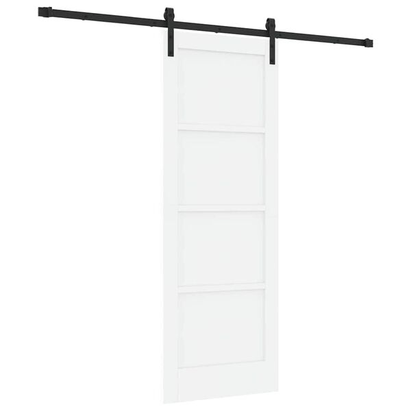 vidaXL Schiebet&uuml;r Wei&szlig; 73,5 x 198,5 cm Massives Kiefernholz
