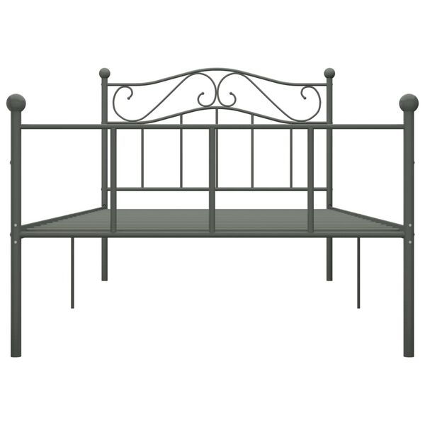 vidaXL Bettgestell Grau Metall 100 &times; 200 cm