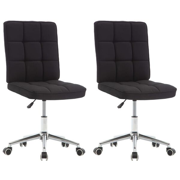 vidaXL Esszimmerst&uuml;hle 2 Stk. Schwarz Stoff