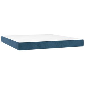 vidaXL Taschenfederkernmatratze Mittel Dunkelblau 160x210x20 cm Samt