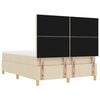 vidaXL Boxspringbett mit Matratze Creme 140 x 200 cm Stoff