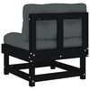 vidaXL Mittelsofas mit Kissen 2 Stk. Schwarz Massivholz Kiefer