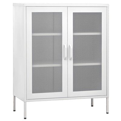 vidaXL Lagerschrank Weiß 80x35x101,5 cm Stahl