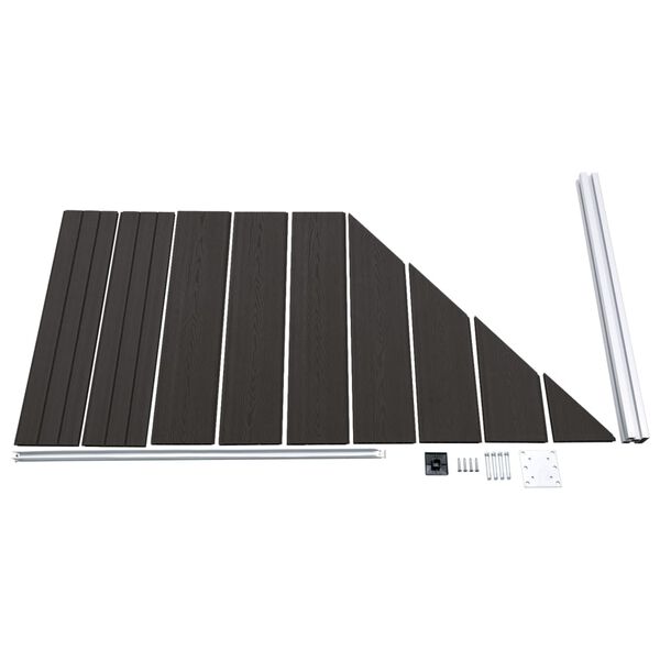 vidaXL Zaunelement WPC 95x(105-180) cm Schwarz