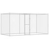 vidaXL Hundek&auml;fig Silber 400 x 200 x 200 cm Verzinkter Stahl