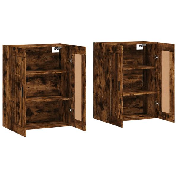 vidaXL Wandschr&auml;nke 2 Stk. R&auml;uchereiche Holzwerkstoff