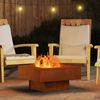 vidaXL Feuerstelle Braun 60 x 60 x 30 cm Wetterfeststahl