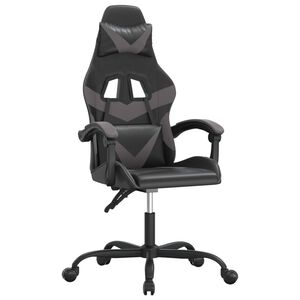 vidaXL Gaming-Stuhl Schwarz und Grau Kunstleder