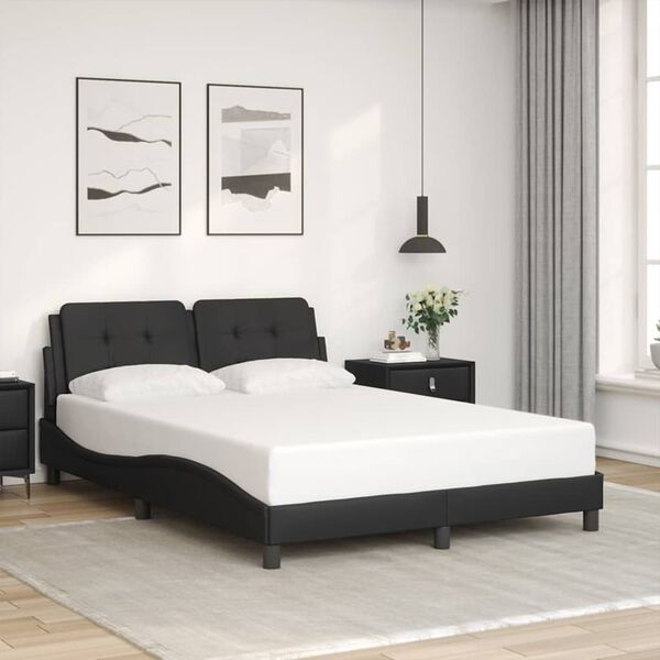 vidaXL Bettgestell ohne Matratze "Zadar" Schwarz 120x200 cm Kunstleder