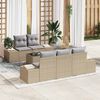 vidaXL Gartensofa-set mit Kissen 6 pcs Beige und Grau Poly-Rattan