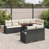 vidaXL Garten-Sofa-Set mit Speicher 9 pcs Schwarz Poly Rattan