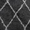 vidaXL Teppich Shaggy Hochflor Modern Schwarz und Creme &Oslash; 100 cm