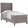 vidaXL Boxspringbett mit Matratze mit Kopfteil Taupe 90 x 190 cm Stoff