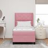 vidaXL Boxspringbett mit Matratze mit LED Rosa 90 x 200 cm Samt