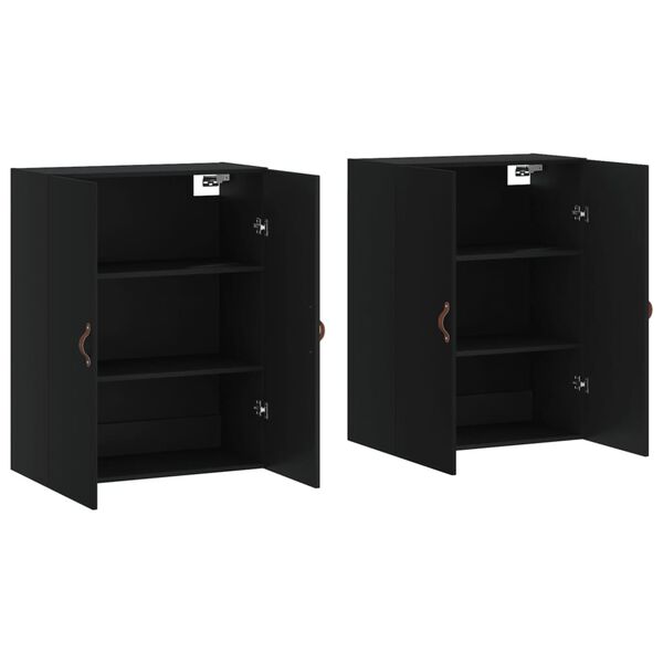 vidaXL Wandschr&auml;nke 2 Stk. Schwarz 69,5x34x90 cm