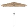 vidaXL Sonnenschirm mit LED und Stahlmast Braun 248x248x248 cm