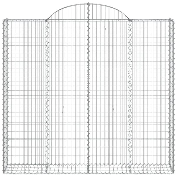 vidaXL Gabionen mit Hochbogen 3 Stk. 200x50x180/200cm Verzinktes Eisen