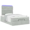 vidaXL Ottoman-Bett mit Matratzen & LEDs Hellgrau 120x200 cm Samt