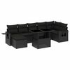 vidaXL 8-tlg. Garten-Sofagarnitur mit Kissen Schwarz Poly Rattan