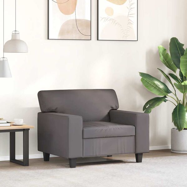 vidaXL Sessel Grau 60 cm Kunstleder