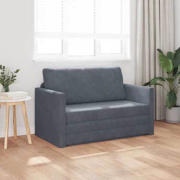 vidaXL Schlafsofa 110cm Dunkelgrau Samt