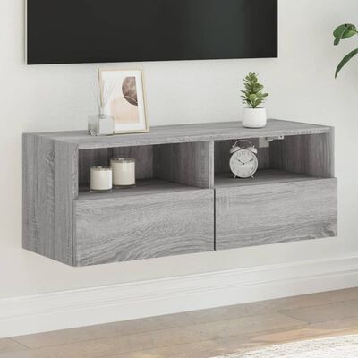 vidaXL TV-Wandschrank Grau Sonoma 80x30x30 cm Holzwerkstoff