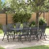 vidaXL Garten Essgruppe 9 pcs Anthrazit Stahl