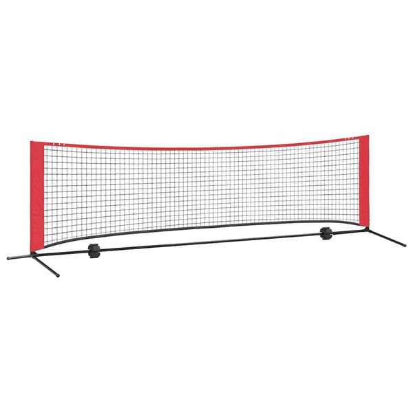 vidaXL Tennisnetz Schwarz und rot 301 x 90.5 x 87 cm Polyester