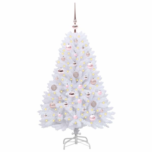 vidaXL K&uuml;nstlicher klappbarer Weihnachtsbaum Wei&szlig; 120 cm PVC und Stahl