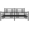vidaXL Metallbett ohne Matratze mit Fu&szlig;teil Schwarz 180x200 cm