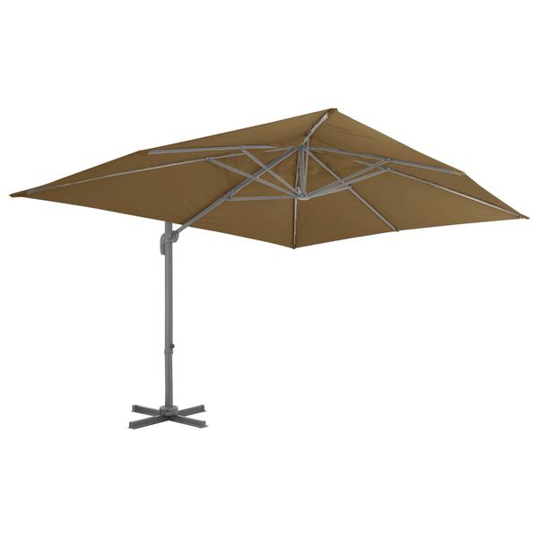 vidaXL Ampelschirm mit Aluminiummast 400 x 300 cm Taupe